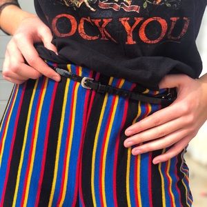 Skinny leather chain buckle belt